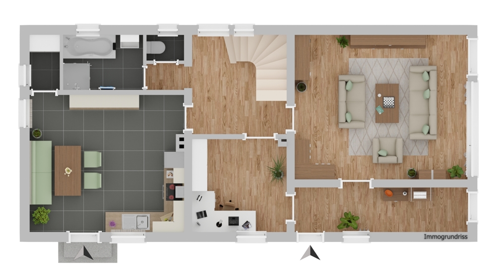 Grundriss EG - Einrichtungsgegenstände und Böden dienen nur der Orientierung und sind nicht vorhanden